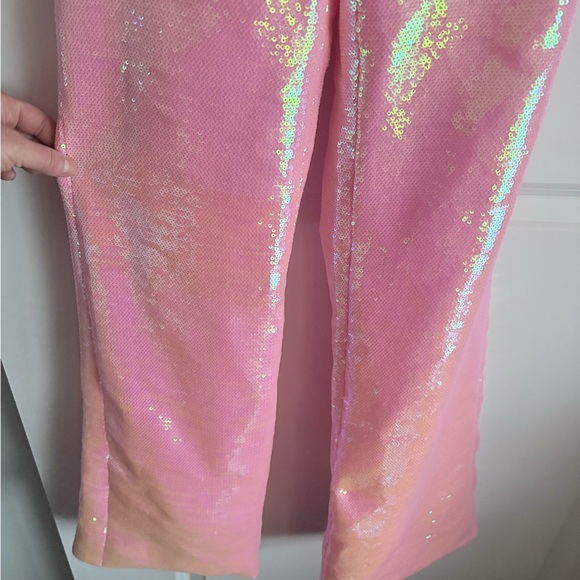 Fashion Nova Special Feeling Pink Sequin Jumpsuit XS NEW NWT - Picture 4 of 7